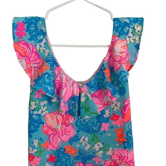 Lilly Pultizer Alessa Floral Ruffle Swing Dress Sz XXS - Picture 3 of 7